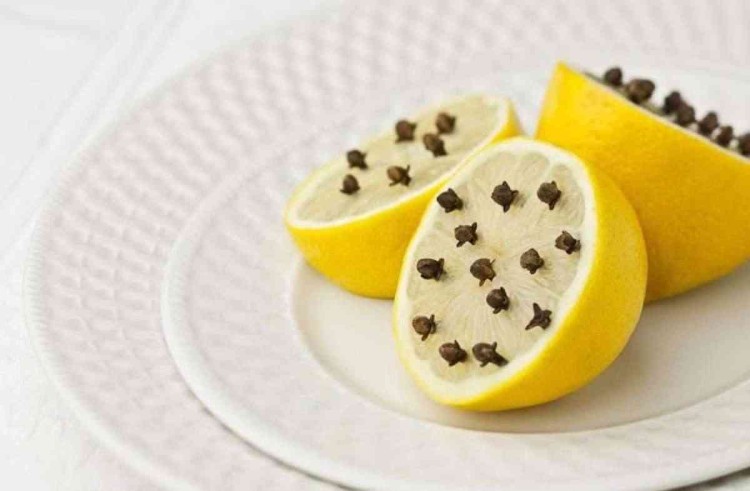 Chiodi di garofano infilzati nel limone
