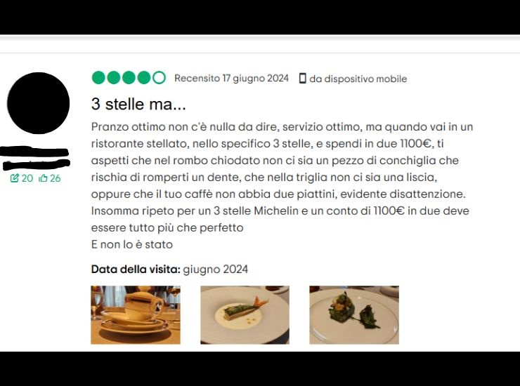 Recensione Villa Crespi su TripAdvisor